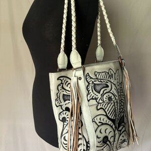 Patricia Nash Rena Tote (White Washed Black)
